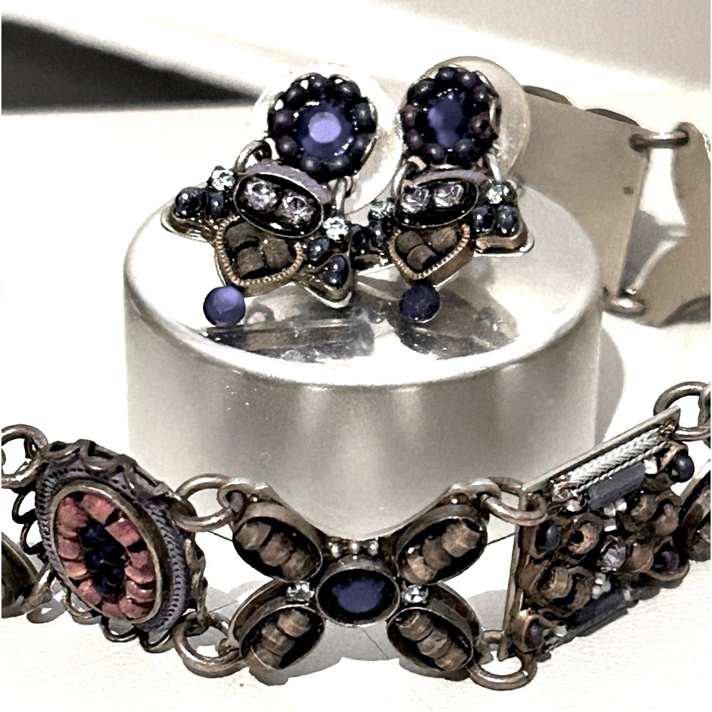 ✨🎨 Wearable Art Alert! Signed Ayala Bar Bracelet & Earrings Set 🎨✨